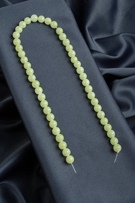 Fosforlu Sıkma Doğal Taş Parlak Limon Küre Kesim 8mm Dizi