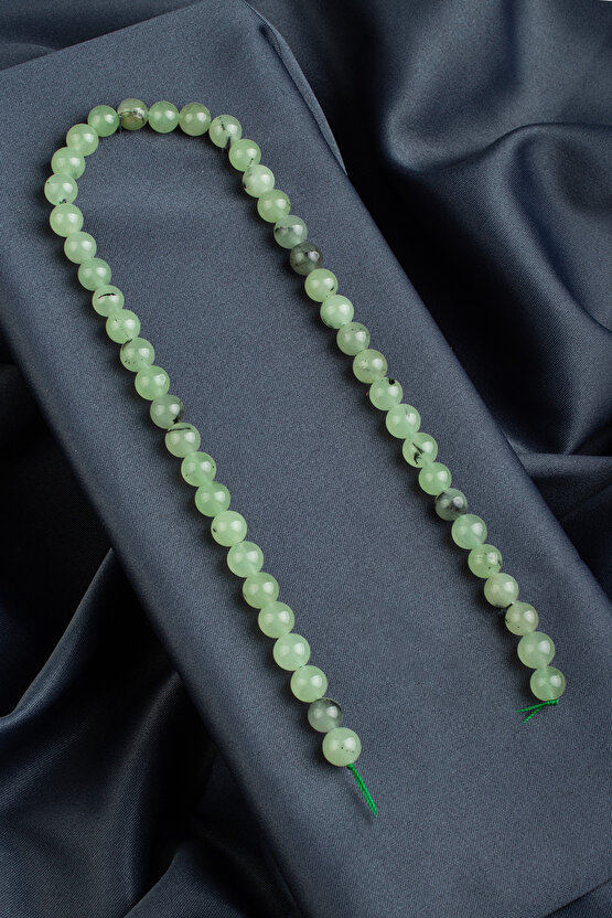 Prehnit Doğal Taş Parlak Küre Kesim 8mm Dizi