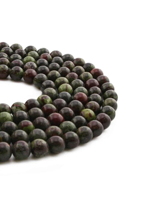 Kan Taşı Doğal Taş Parlak Küre Kesim 8mm Dizi