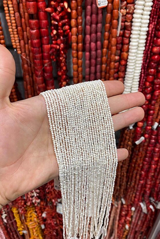 İnci Doğal Taş Parlak Küre Kesim 2mm Dizi [AA]