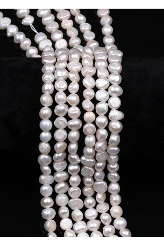 İnci Doğal Taş Kolye 6 mm Şekilsiz Kesim