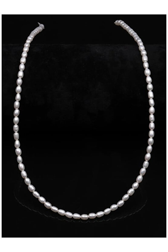 Doğal Arpa İnci Kolye 3-4 mm A Kalite