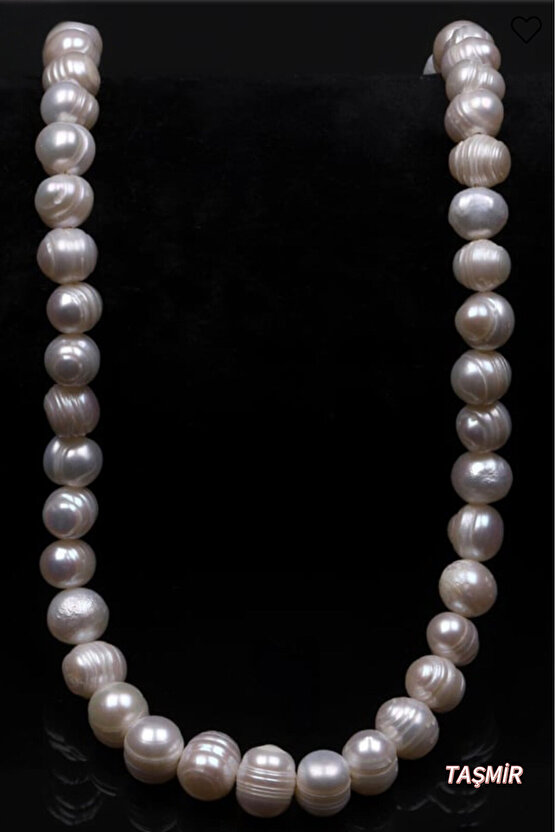 İnci Doğal Taş Kolye 7 mm Küre Kesim