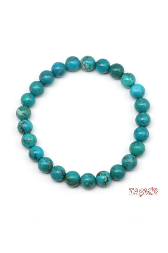 Orijinal Turkuaz Firuze Taşı Doğal Taş Bileklik 8 mm