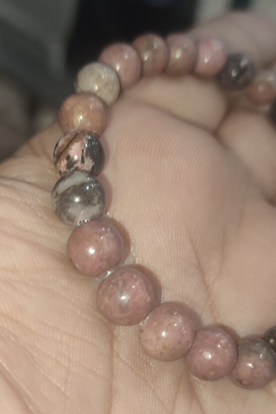 Rodonit Taşı 8 mm Natural Doğaltaş Bileklik