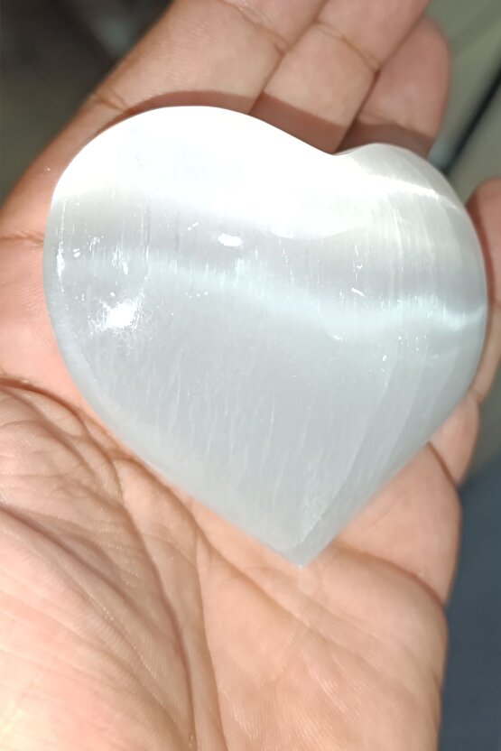 Selenit Taşı Kalp Kesim Natural Doğaltaş Kütle Büyük