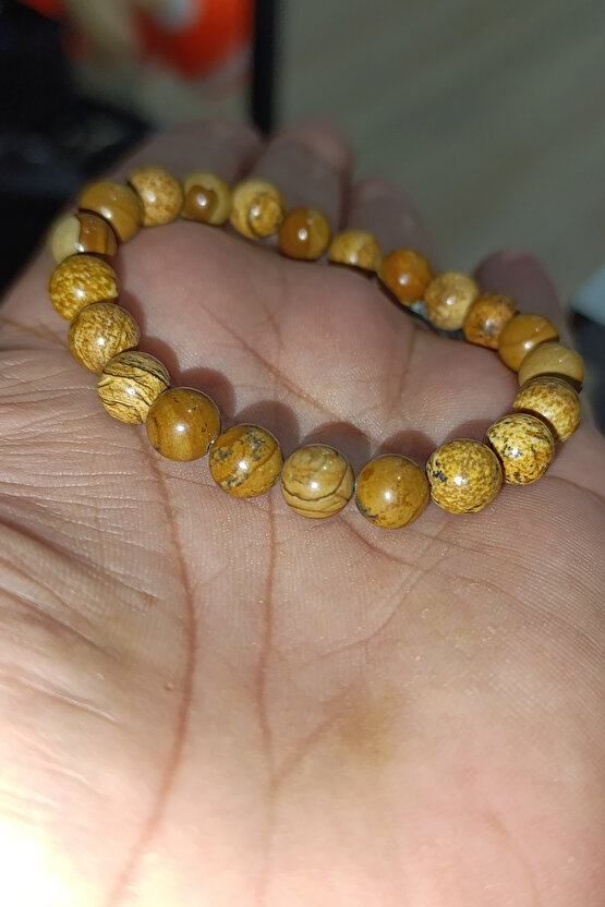 Odun Jasper Taşı 8 mm Natural Doğaltaş Bileklik