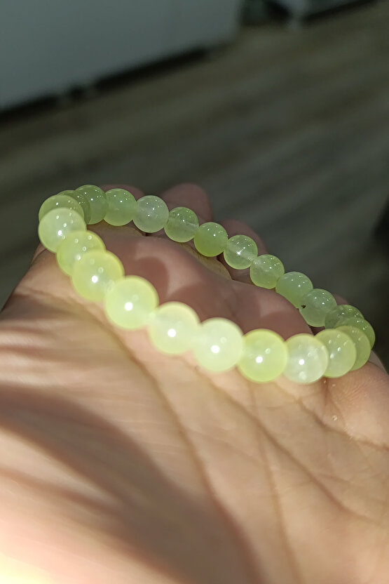 Nefrit Yeşim Taşı 8 mm Natural Doğaltaş Bileklik