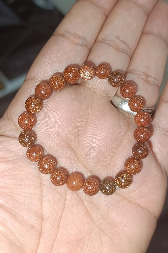 Kahve Yıldız Taşı 8 mm Natural Doğaltaş Bileklik