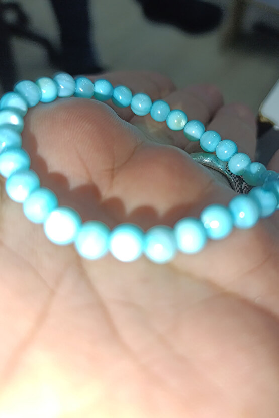 Mavi Taşı 6 mm Natural Doğaltaş Bileklik