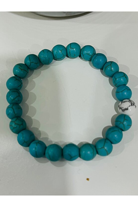 Doğal taş Firuze Taşlı Negatif enerji ve Stres taşı Hediyelik Bileklik
