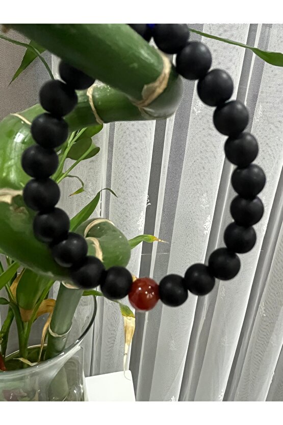 Mat siyah oniks taş Kaplan gözü Doğal taş bileklik Unisex hediyelik bileklik