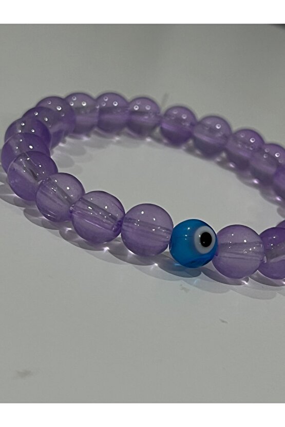 Mor flout Nazar boncuk Bilekliği Şans ve Çakra bilekliği Pozitif Enerji