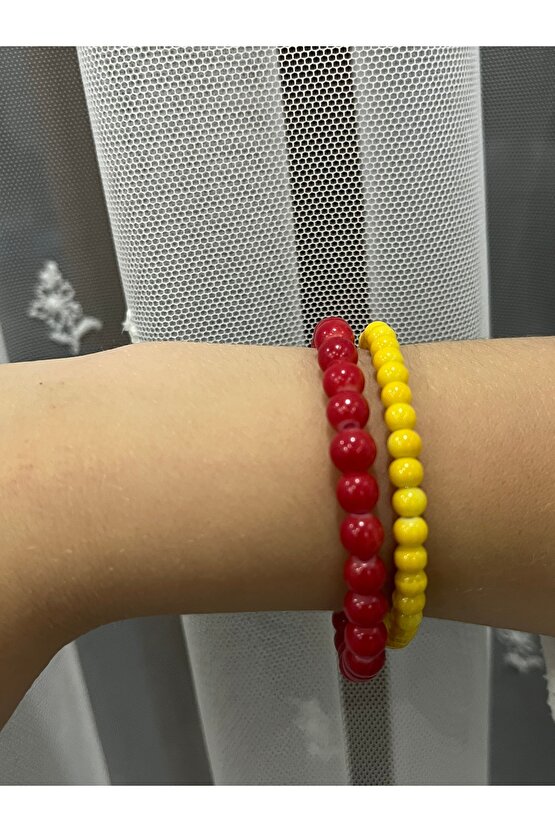 Taraftar Galatasaray Çift Bileklik Hediyelik Taraftar 2 li Kombin Bileklik seti Unisex