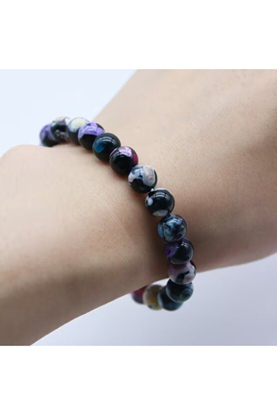 Ateş Akik Doğaltaş Bileklik – Enerji ve Canlılık Veren Çok Renkli Tasarım