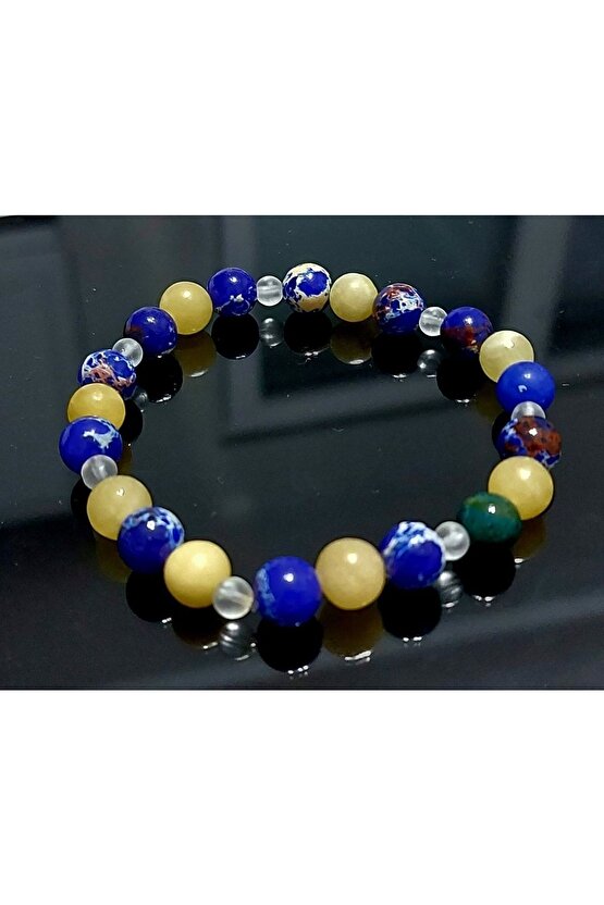 Doğaltaş Sarı Lacivert Bileklik