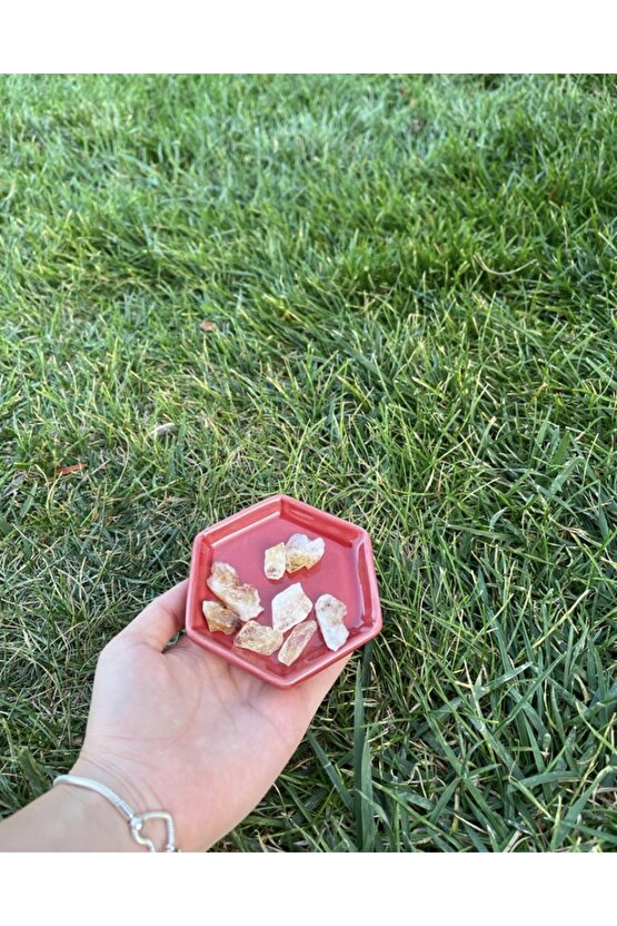 Cüzdan Boy Işlenmemiş Ham Doğal Sitrin Taşı ( Bolluk Ve Bereket Taşı) (SERTİFİKALI)