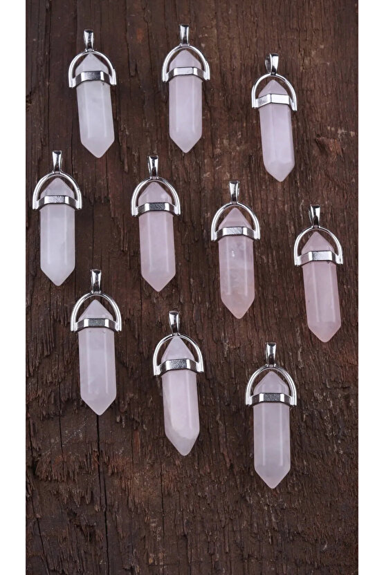 Pembe Kuvars Kolye Ucu 1 Adet