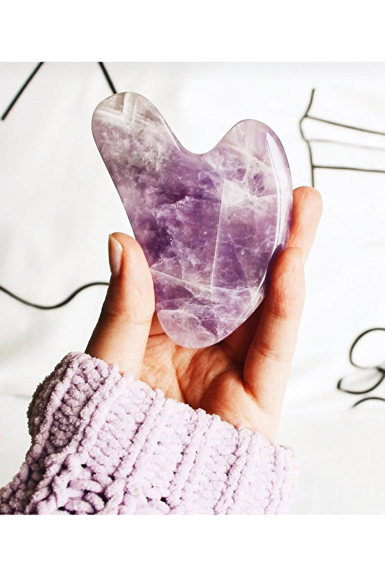 Ametist Gua Sha Yüz Masaj Taşı