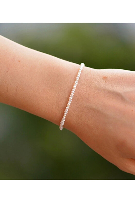 Doğal Kum İnci Kolye Bileklik Set