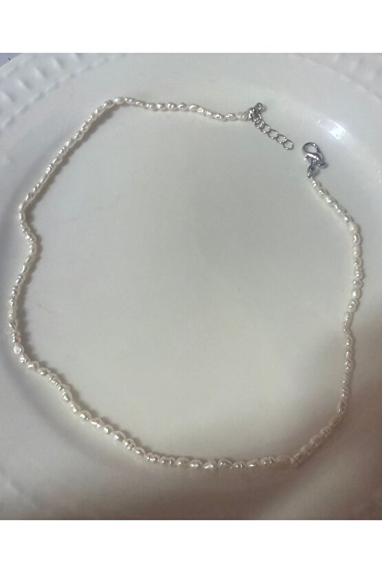 Doğal Arpa İnci Kolye 2-3 mm