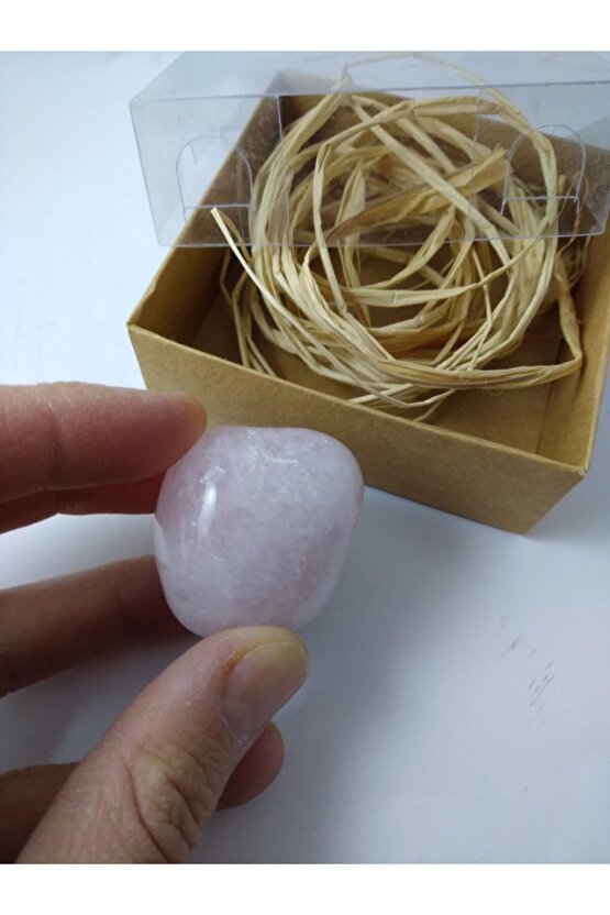 Pembe Kuvars Taşı Biblo Ham Doğaltaş Biblo (45-50 Gr)