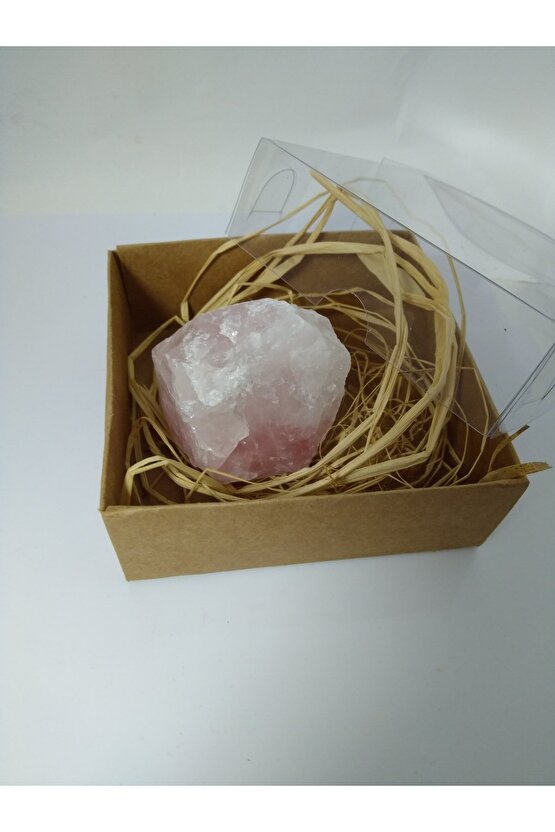 Pembe Kuvars Taşı Biblo Ham Doğaltaş Biblo (70-80 GR)