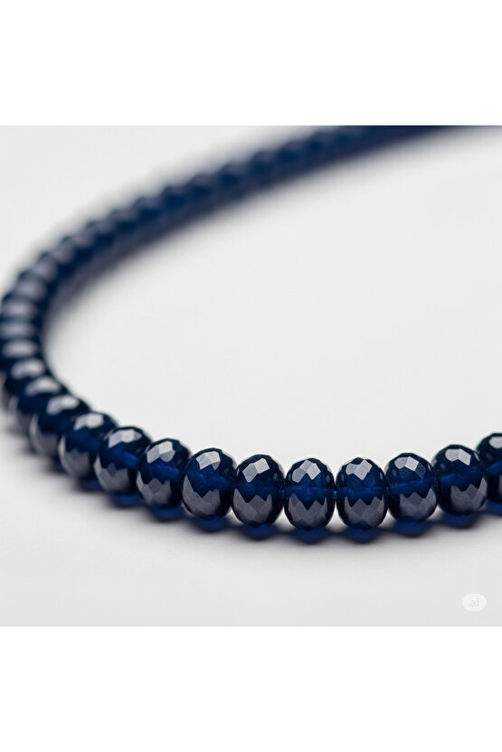 Safir doğal taş kolye 3mm zarif ve minimalist