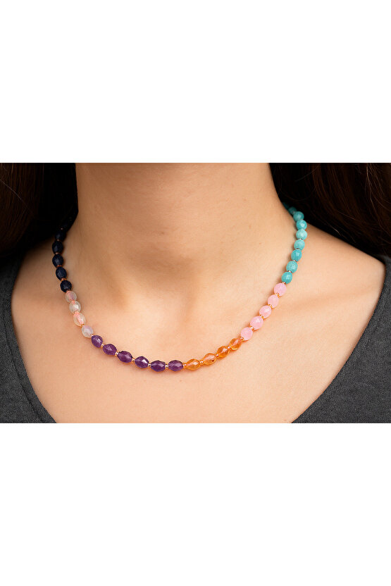 7 çakra doğal taş kolye tasarım kolye