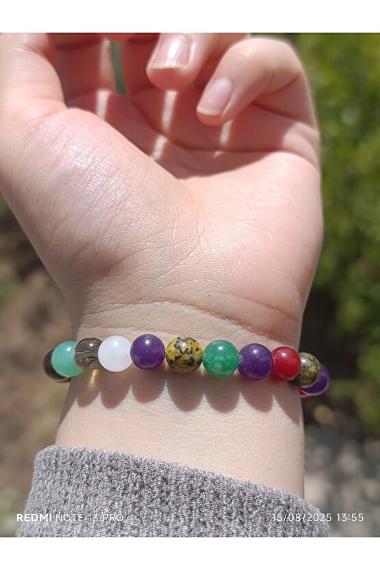 Renkli Kuvars Doğaltaş Kadın ve Erkek Bileklik