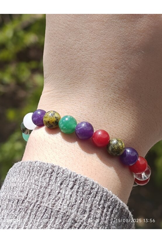 Renkli Kuvars Doğaltaş Kadın ve Erkek Bileklik