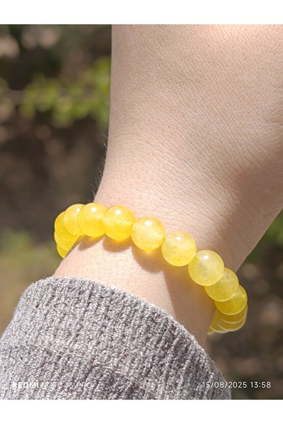 Sarı Kuvars Doğaltaş Erkek ve Kadın Bileklik