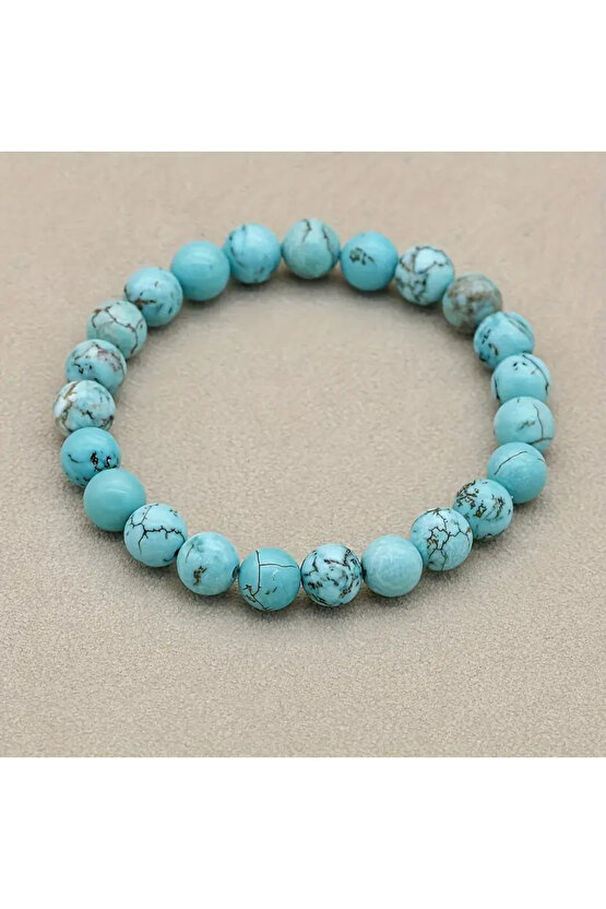Şifalı- siyah Turkuaz Doğal Taş bileklik-100%100 doğal taş 8mm- enerji ve huzur verir
