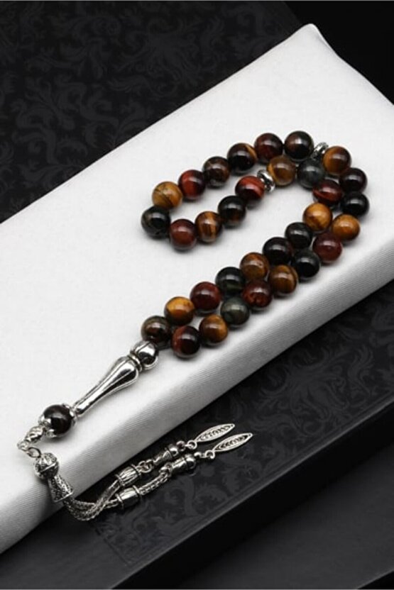 Multi Kaplan Gözü 8 mm Küre Kesim Tesbih Doğaltaş %100%100 sertifikalı – Cesaret ve Özgüvenin Taşı