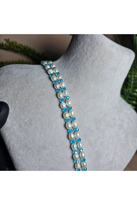 İnci Doğal Taş Halhal - Turkuaz - 1 Adet ( El Yapımı Tasarım Ürünler )