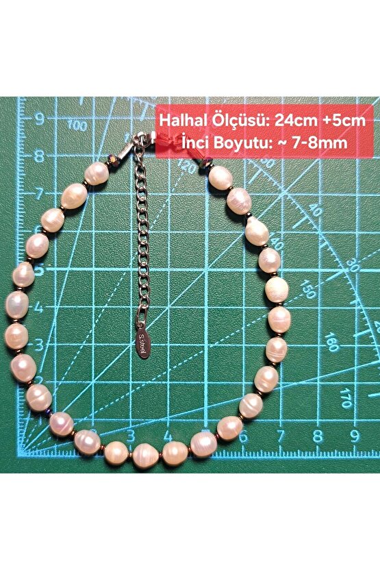 İnci Doğal Taş Halhal - Colourful Küçük 1 Adet El Yapımı Tasarım Ürünler