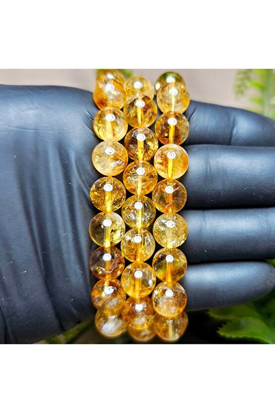 10mm Sitrin  Bileklik  - El Yapımı Tasarım Ürünler