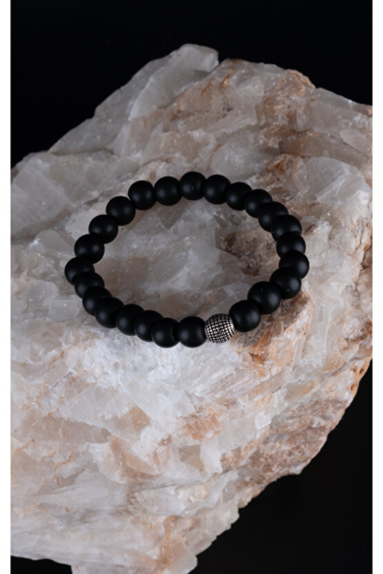 Unisex Oniks Güç Denge Doğaltaş Hediyelik Bileklik