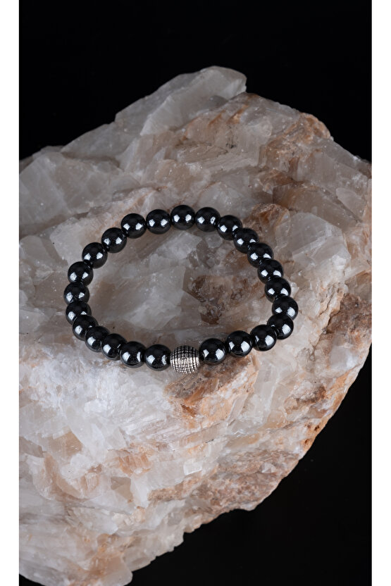 Unisex Hematit Cam Hediyelik Bileklik