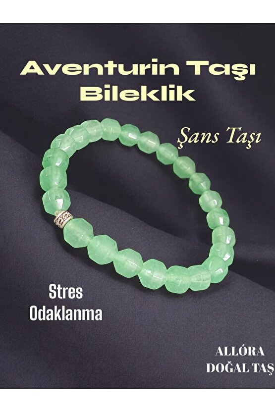 Doğal Taş Aventurin Taşı Bileklik