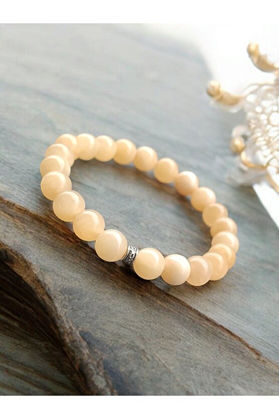 Doğal Taş Kalsit Taşı Bileklik 8 mm