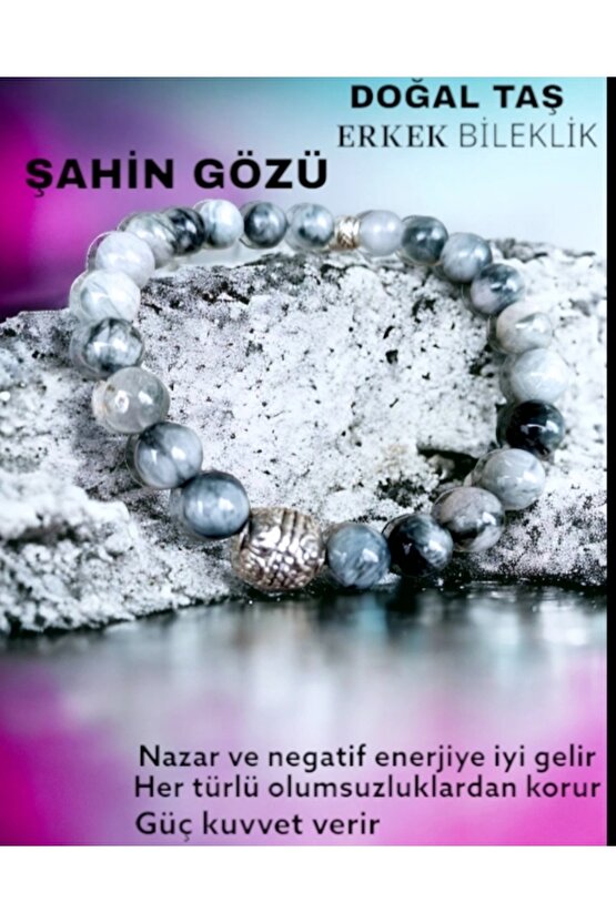 Doğal Taş Erkek Bileklik Şahin Gözü