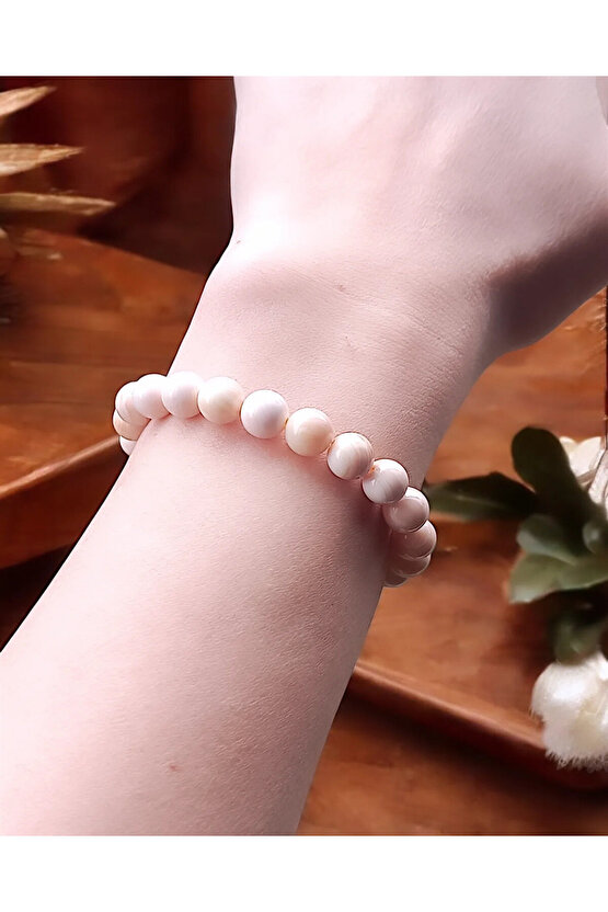 Doğal Taş  Sedef Taşı Bileklik ileklik 8 mm