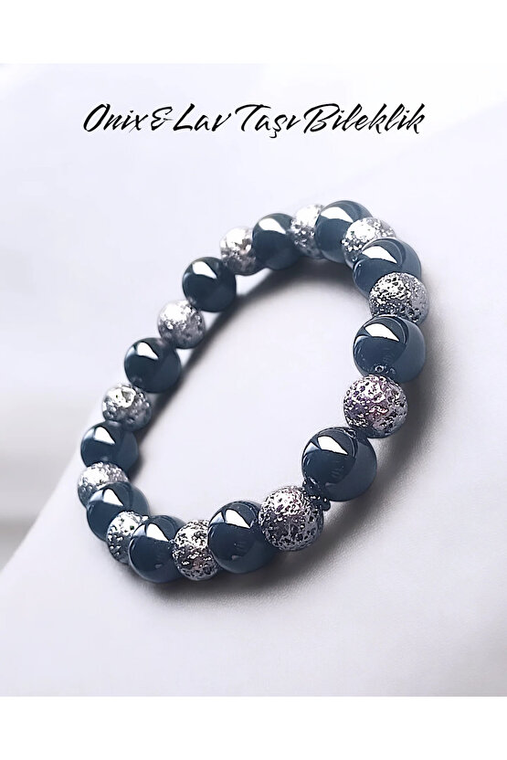 Doğal Taş OnixLav Taşı Bileklik  1210 mm