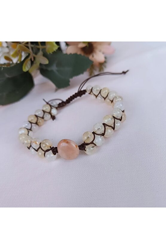 Doğal Taş Sitrin Taşı(PARA MIKNATISI)bileklik