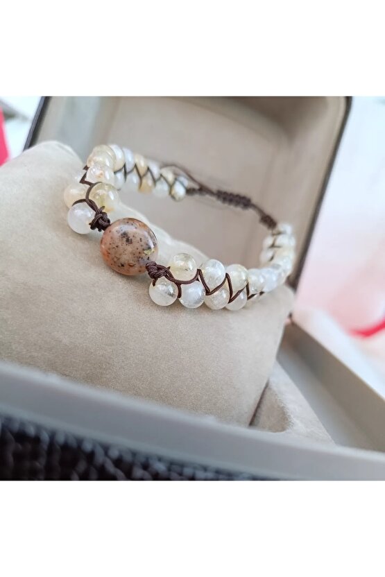 Doğal Taş Sitrin Taşı(PARA MIKNATISI)bileklik