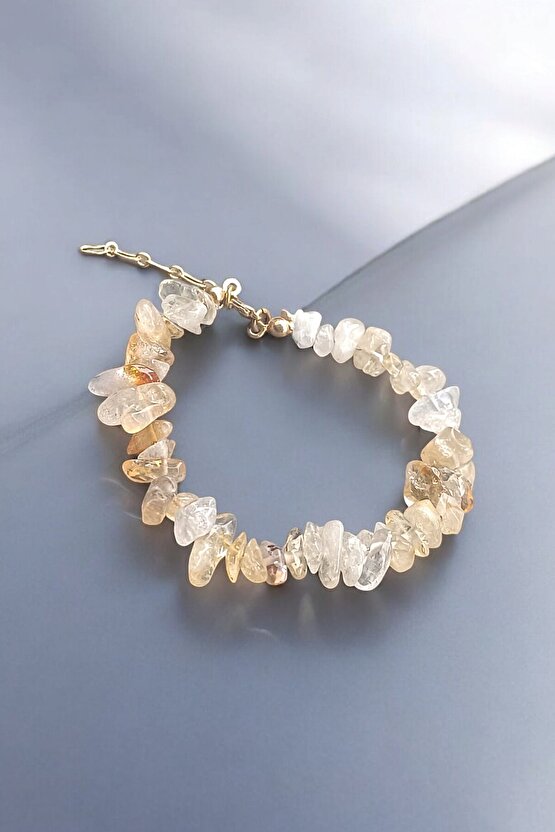 Doğal Taş Sitrin Taşı(BollukBereket) Bileklik