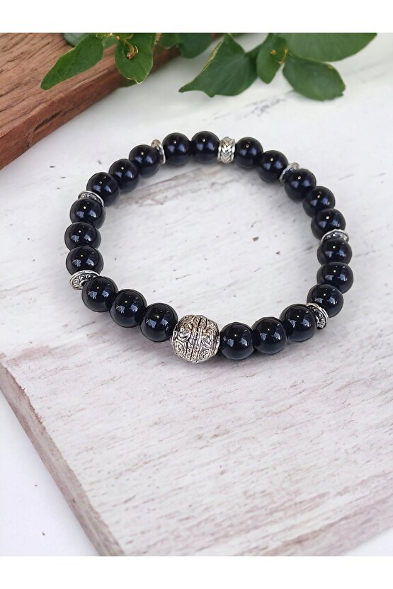 Onix&Hematit Taşı Doğaltaş Erkek Bileklik