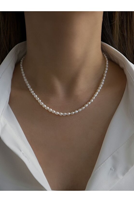 Gerçek Sertifikalı Arpa İnci Kolye