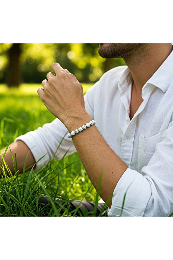 Havlit doğal taş bileklik 8mm